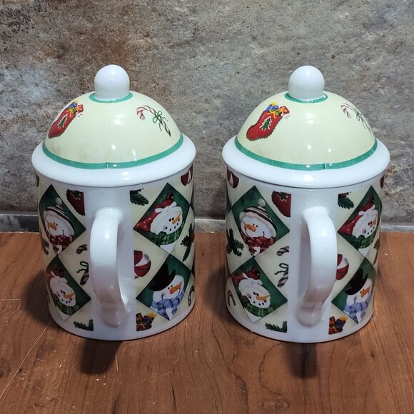 MSI Snowman Coffee Tea Mugs with Lid Set of 2 - Picture 4 of 12